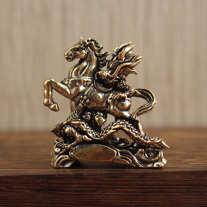 2026 Chinese Style Ornament: Dragon And Horse Creative Craft Ornament Brass Small Copperware Ornament