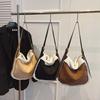 Large Capacity Elegant Premium Small Shoulder Bag for Women 2026 High Quality Black Matte Plush Edge Underarm Crossbody Bag