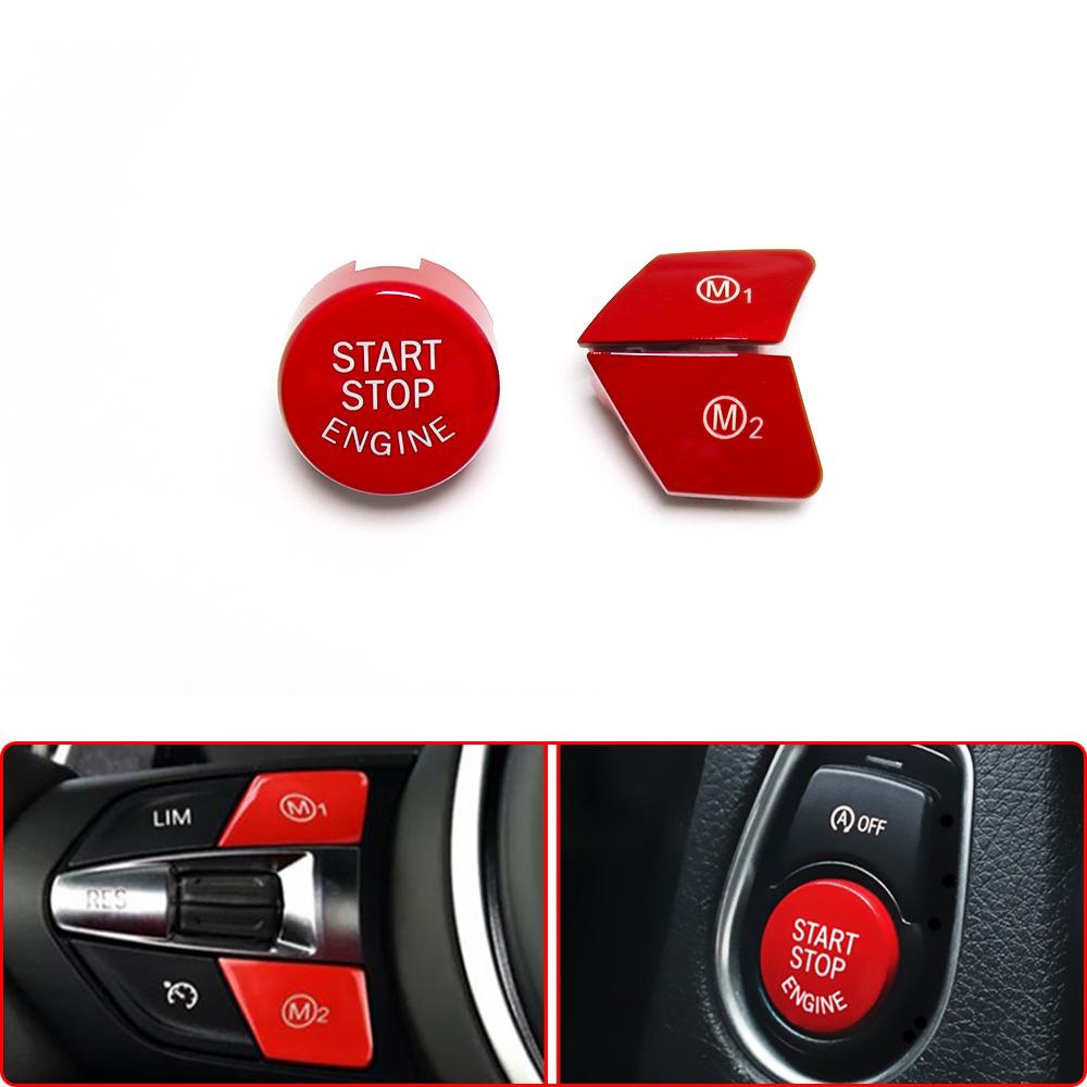 Red & Blue For BMW M3 M4 M5 M6 X5M X6M F80 F82 F83 F10 F06 F15 F16 M1 M2 Car Engine Start Stop Cover Switch Button