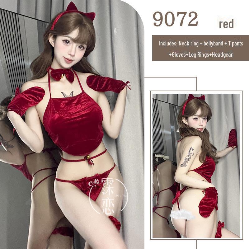 Mi Lian Cute Cat Girl Lingerie: Velvet Suspender Maid Costume