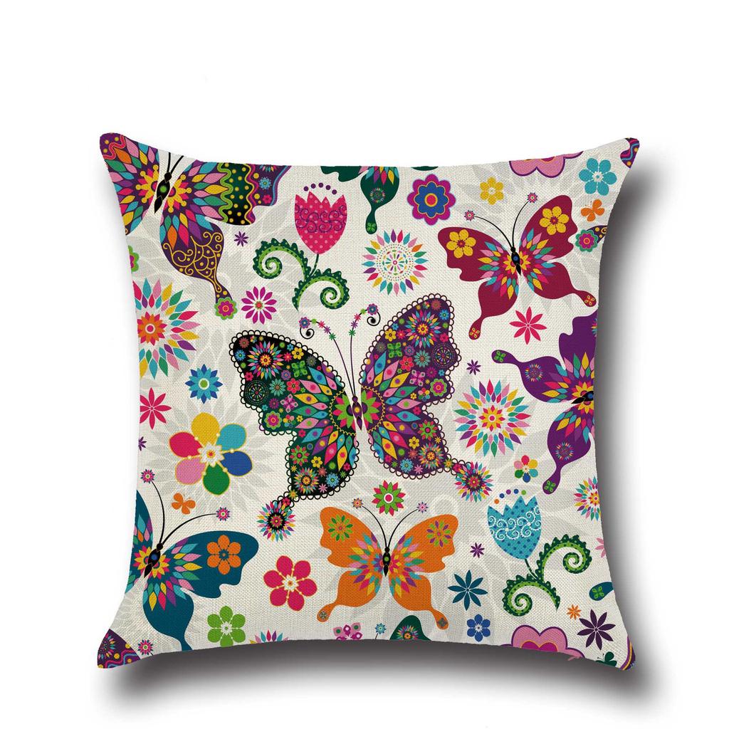 Cartoon Fantasy Butterfly Flower Cute Fresh Creative Home Pillowcase Car Cushion Cover