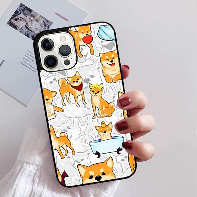 

Funny Shiba Inu Phone Case For iPhone 17 Air 14 13 12 16Pro Max 15 Plus Max Cover Shell coque iPhone 11pro max