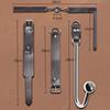 BDSM Sex Bondage Restriksjoner Kit Lær Lårsele Brystbelte Bak Ryggen Håndjern Åpne Ben SM Slave Fetisj Analkrok