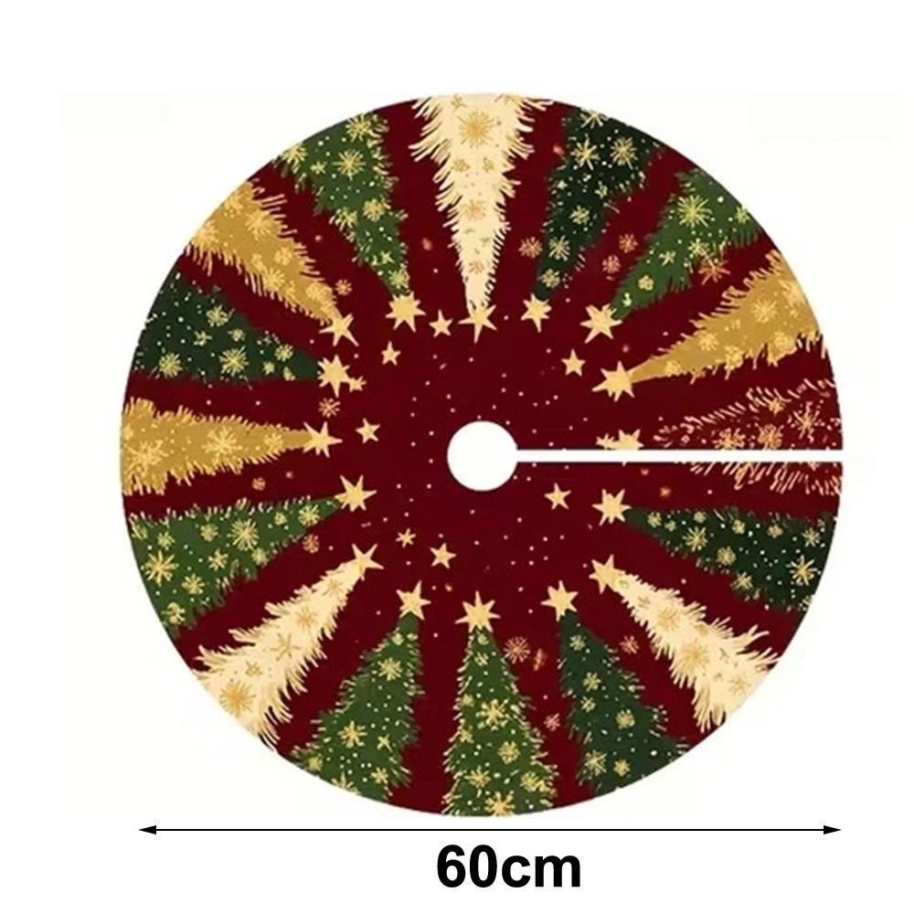 Fabric Christmas Tree Base Cover Round Shape Round Tree Skirt Holiday Home Decor