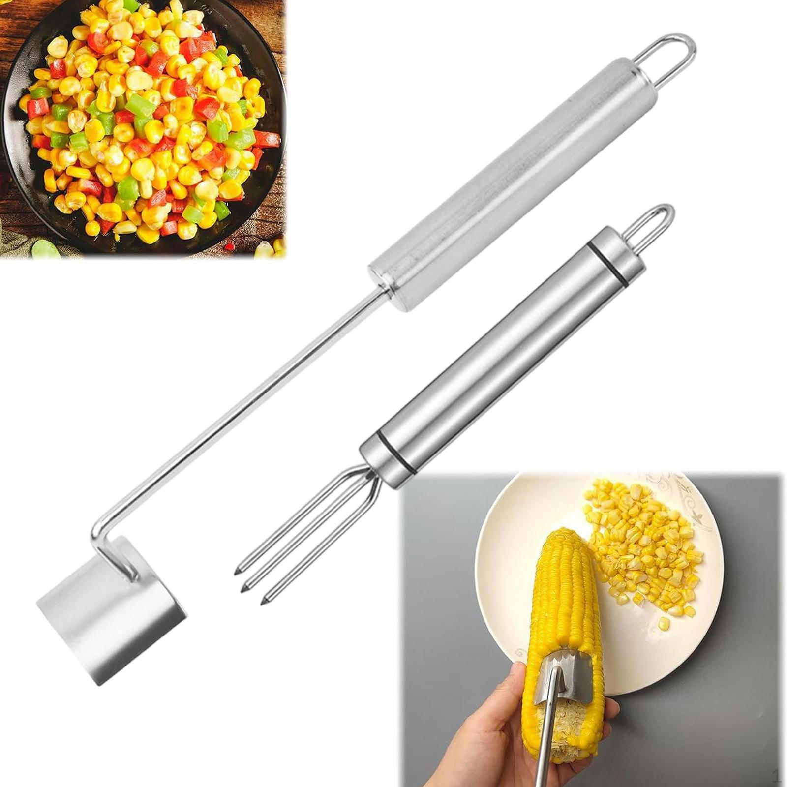

1 Corn Stainless Steel Thresher Cob Kitchen Gadget Multifunctional Accessory Ergonomic Handle Style C Set
