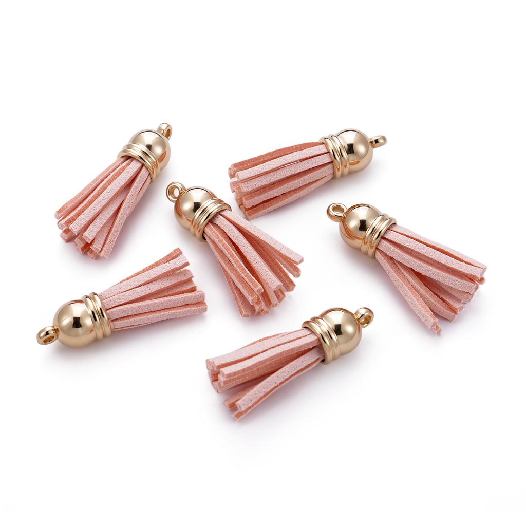 20pcs/lot 38mm Tassel Vintage Leather Tassels Fringe Pendant For DIY Keychain Jewelry Making Supplies Charms Accessories