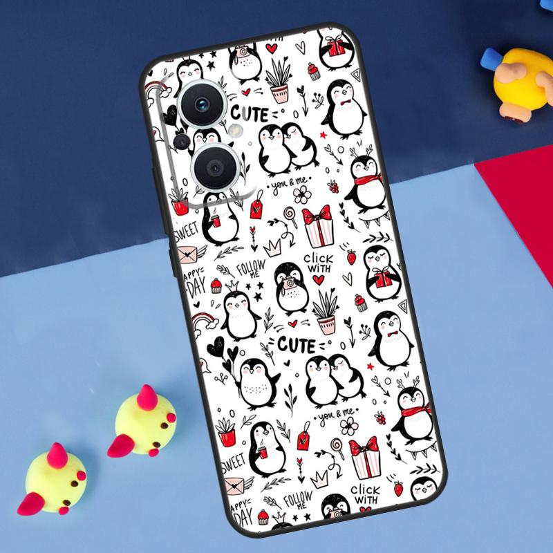 Cartoon-Pinguin für OPPO Reno 14F 13F 12F 11F 10 11 12 13 14 Pro 8T 7 8 Lite OPPO Find X6 X5 X8 X9 Pro Hülle