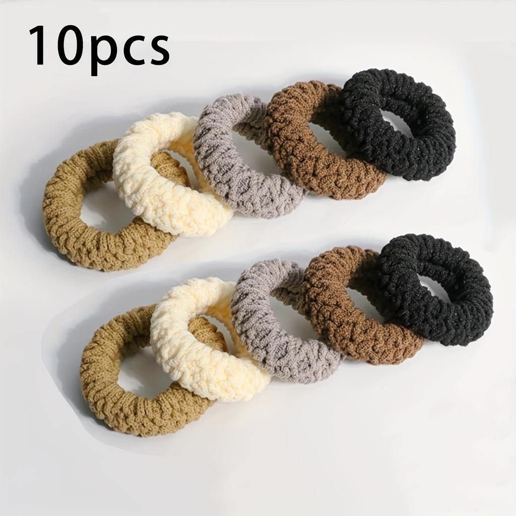 10pcs of Upgraded Wide And Thick Hair Ties, Fashionable for Ponytails And Buns, Made of Durable Elastic That Won'T Dama