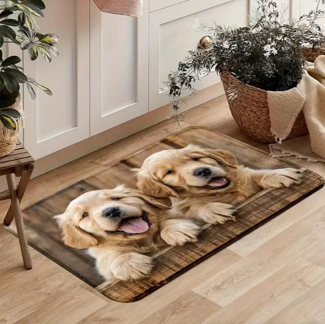 Welcome Puppy Door Mat Entrance Carpet Kitchen Dining Room Corridor Laundry Room Bedroom Party New Year's Indoor Decoration Gift