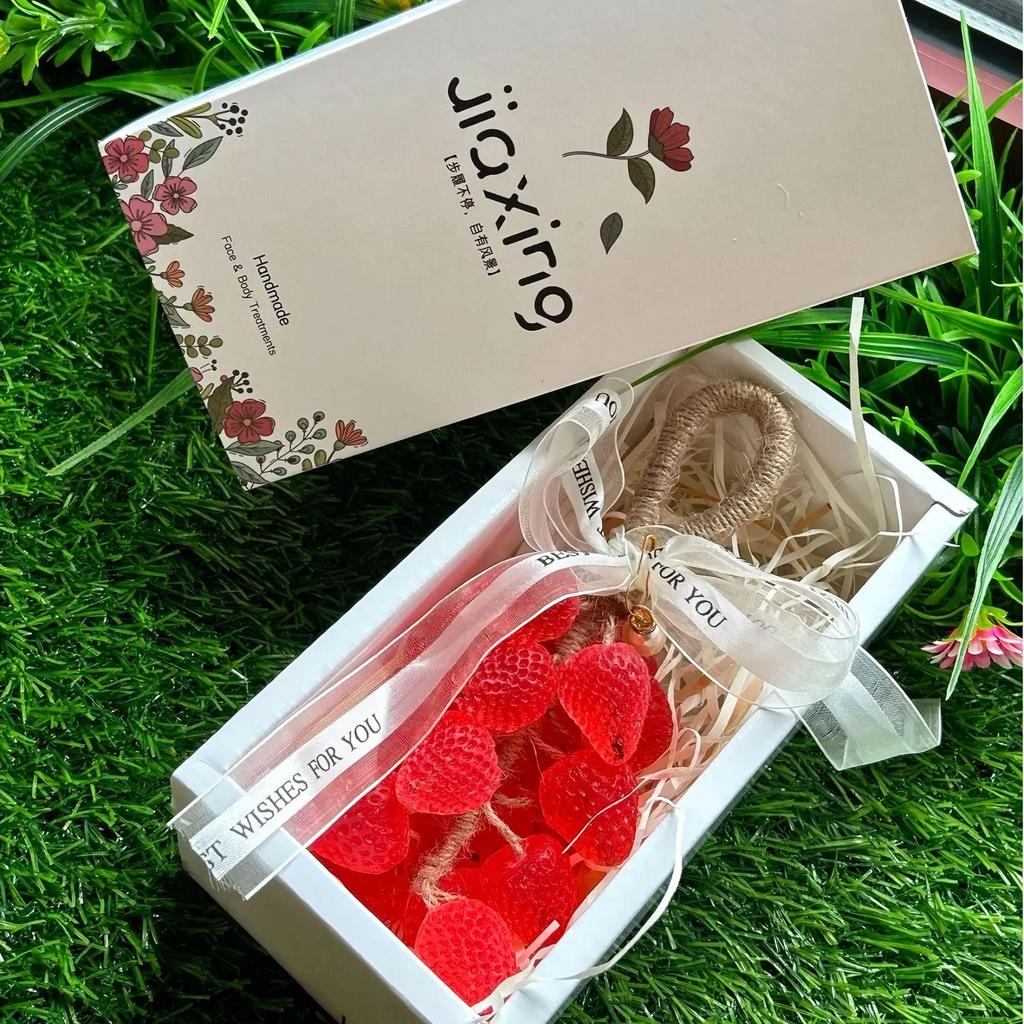 Crystal Strawberry Aromatherapy Essential Oil Soap - Handmade, Long-Lasting Fragrance, Free Shipping