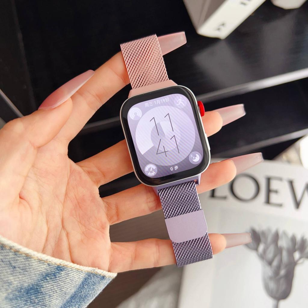 Milánský magnetický řemínek s přezkou pro Huawei Watch Fit4 Pro náramek s poutkem na zápěstí pro Huawei Fit3 nerezový pásek