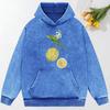 Lemon Branches Simple Print Washed Sweatshirt Couple Hip Hop Loose Hoody Autumn Cotton Streetwear Soft Women Hoodie