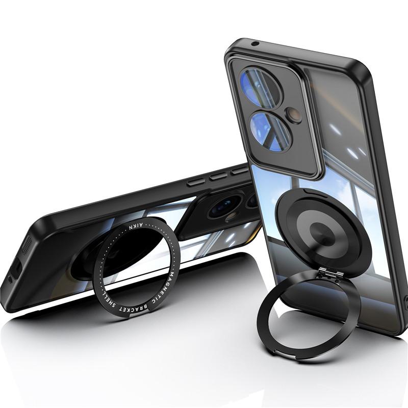 Full Cover Super Anti-drop 360 Degrees Rotating Bracket Case With Lens Film For Oppo Reno 11A 11 F F25 Pro Back Protection Shell