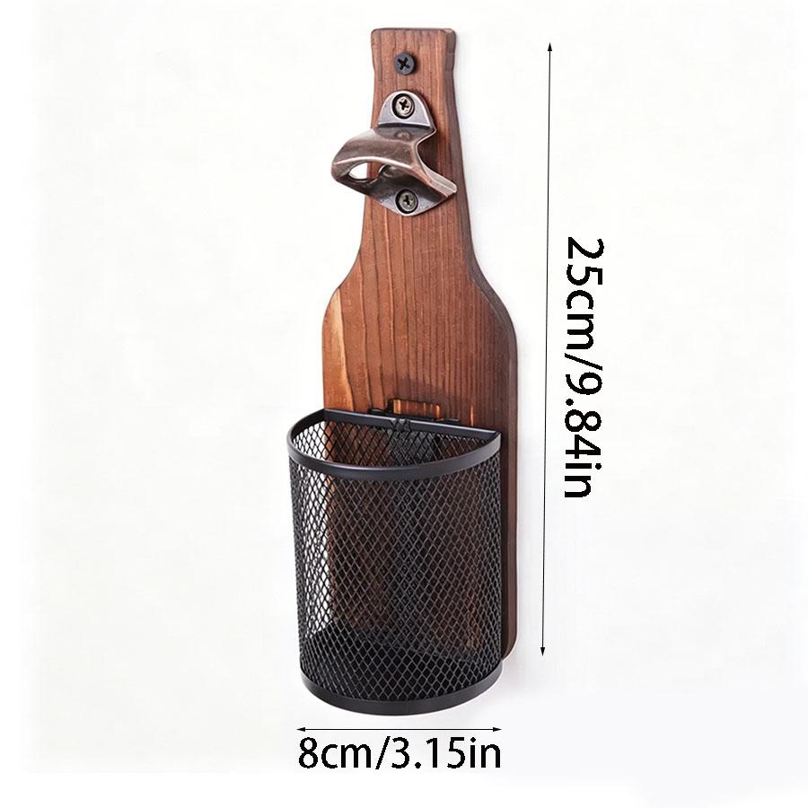 Wooden wall mounted bottle opener, solid wood beer screwdriver, creative wall mounted bottle design, storage bottle opener