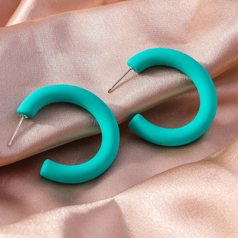 Fashion Candy Color 3.5cm Round Hoop Earrings for Women Simple Geometric Earrings Girls Party Holiday Jewelry Gifts