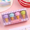 4pcs Yummy Icecream Erasers Set Mini Lollipop Dessert Popsicle Donuts Rubber Pencil Eraser for Kids Gift School Student Award