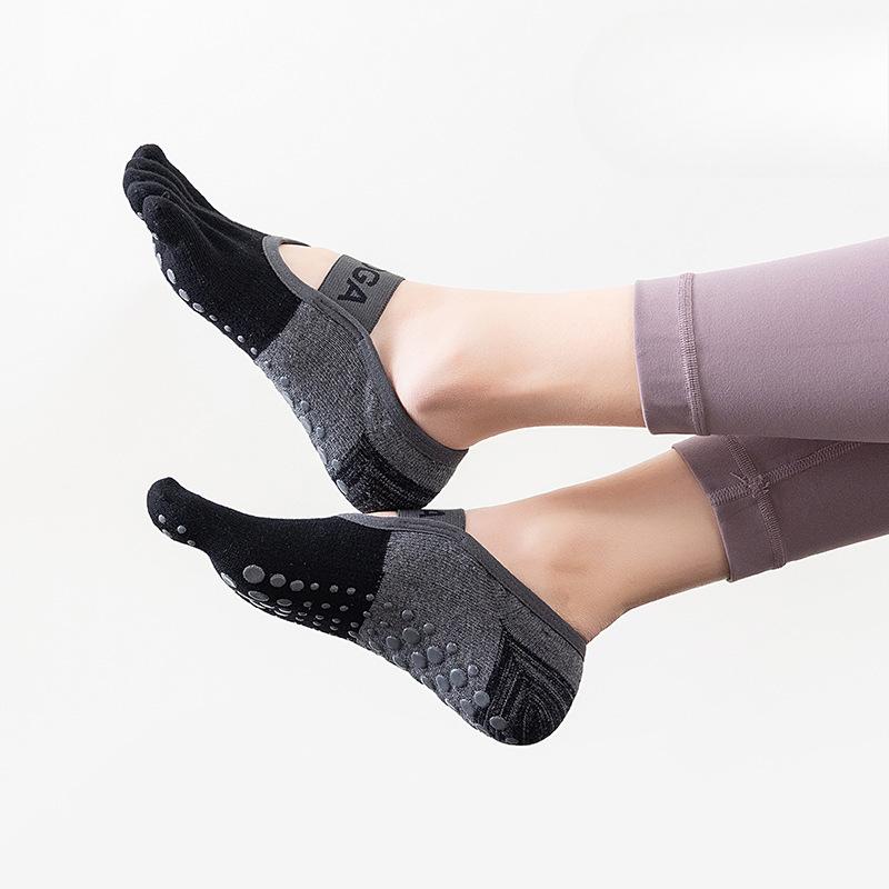 Damen Frühling und Sommer Dünne Pilates Übungs-Yoga Anti-Rutsch Atmungsaktive Fitness Boden Sportsocken