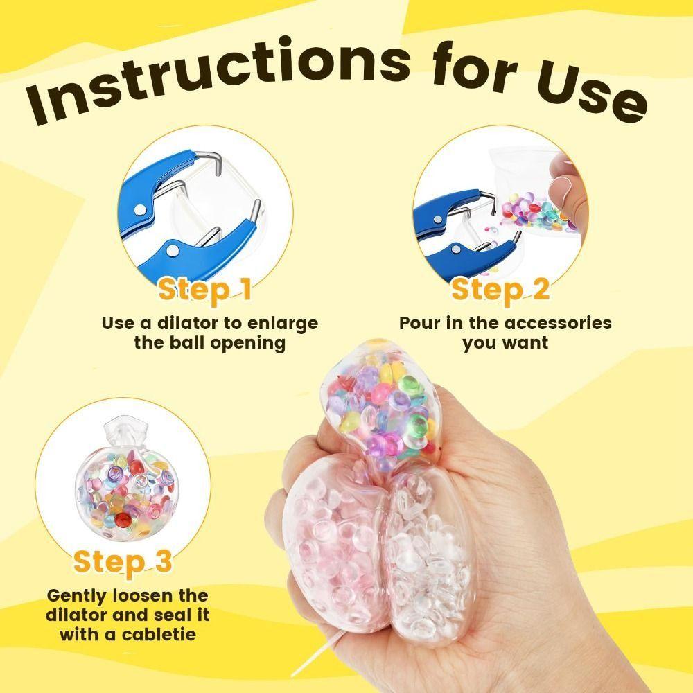 1 Set Tear Resistant DIY Craft Supplies Clear Refillable Fidget Ball Toy Stress Relief
