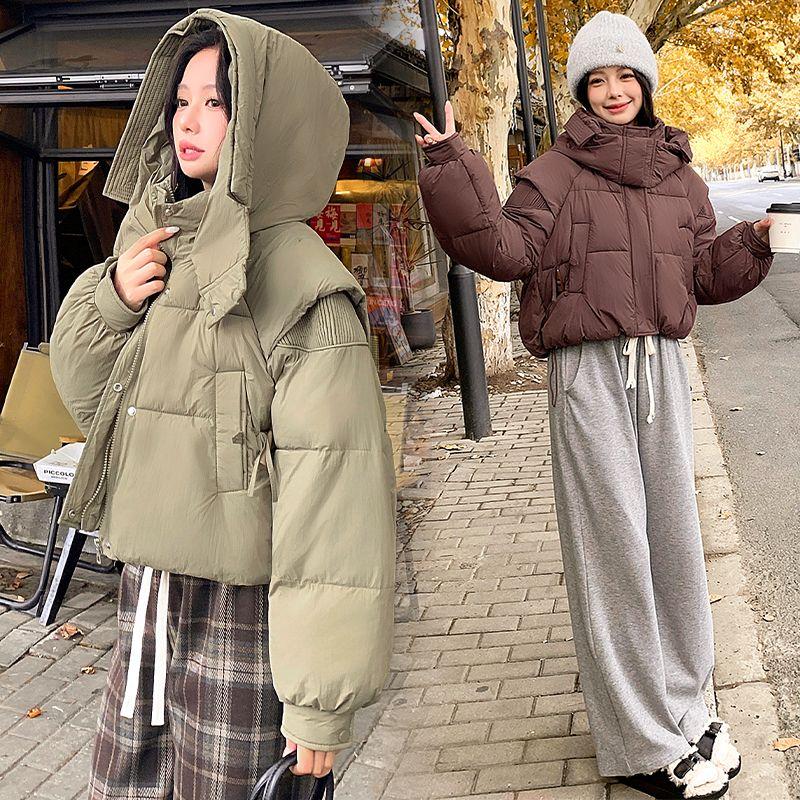 Women Casual Winter Cotton Coat Korean Style Loose Thickened Simple Fashion Jacket