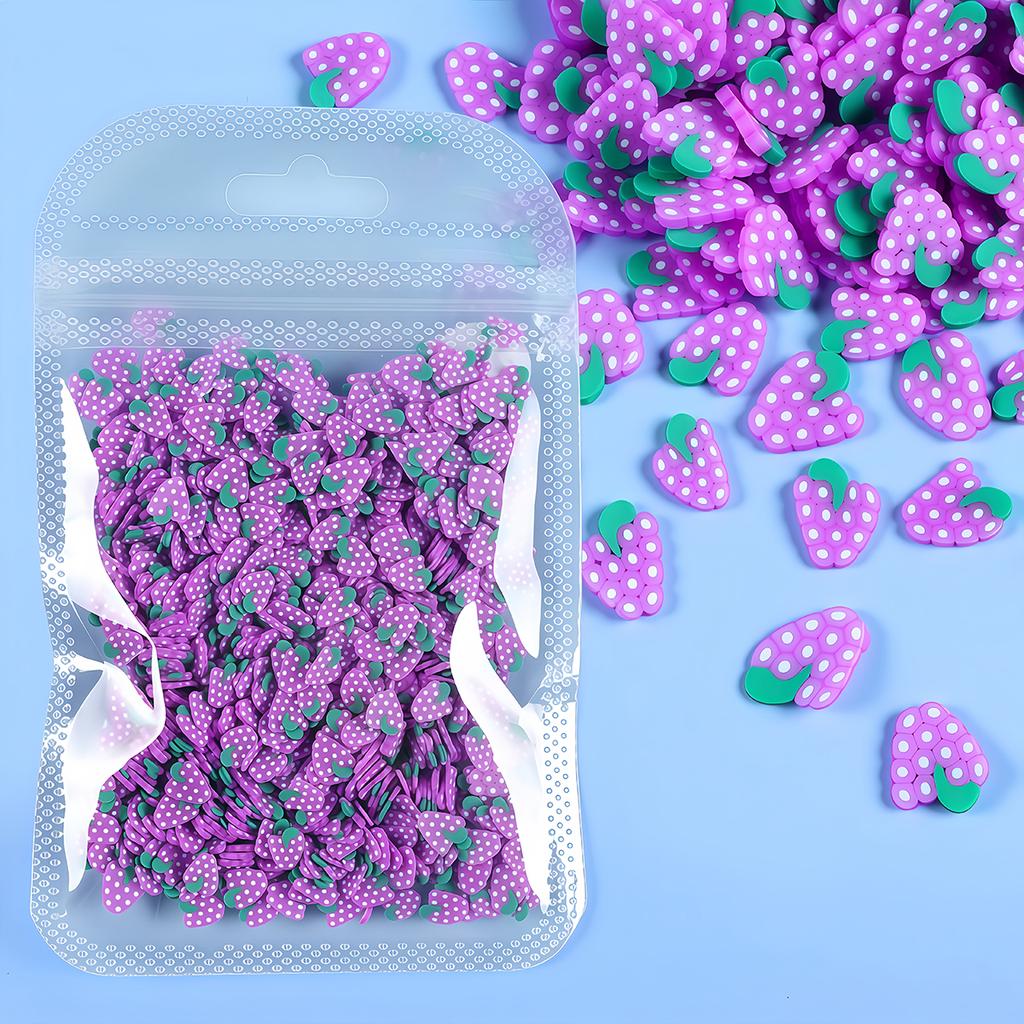 10g Nail Art Decoration Heart Fruit Candy Slices Polymer Clay Nail Charms Manicure Accessory for DIY Resin Silicone Mold Filler