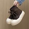 Fashion Women Ankle Sock Boots Flats Platform Shoes Dress Fashion New 2024 Winter Casual Women Boots Walking Travel Lace-Up Female Botas