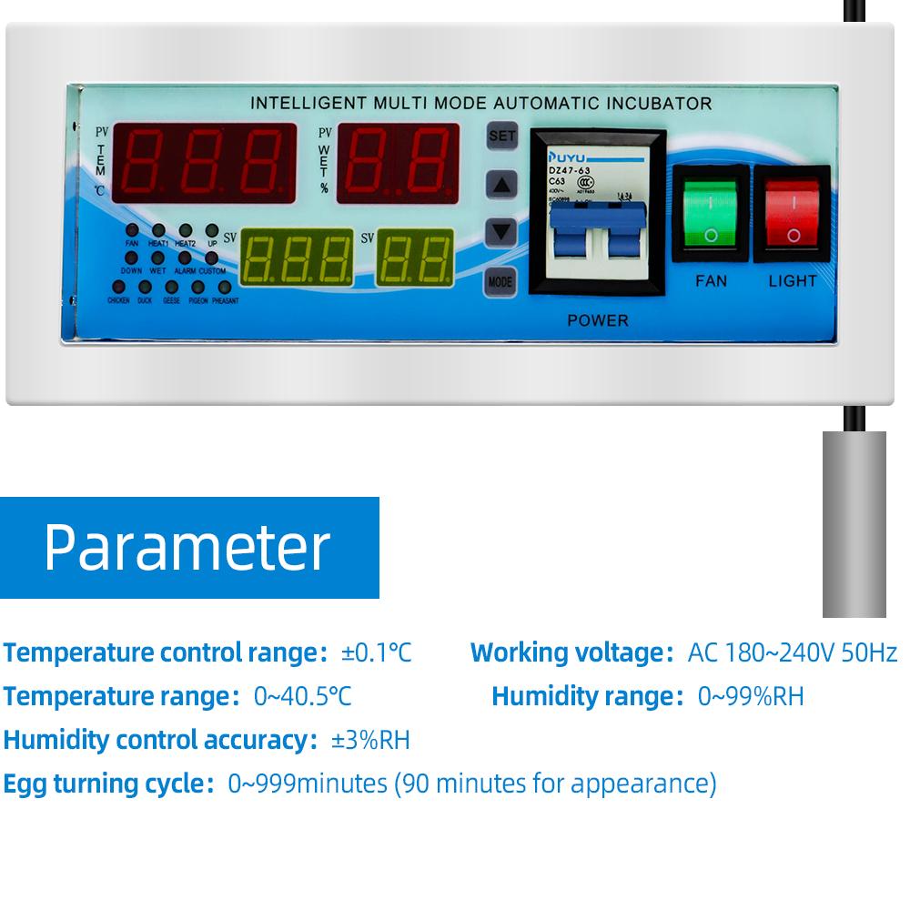 Egg Incubator Full Automatic XM-18E Egg Hatcher Temperature Humidity Controller Digital Multifunction Controller