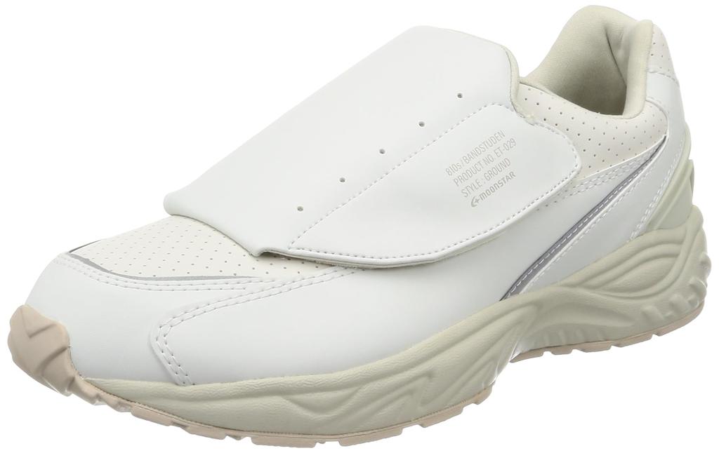 Moonstar Eight Tenth BANDSTUDEN Size 3E Sneakers, Ecru, 22.5 cm,