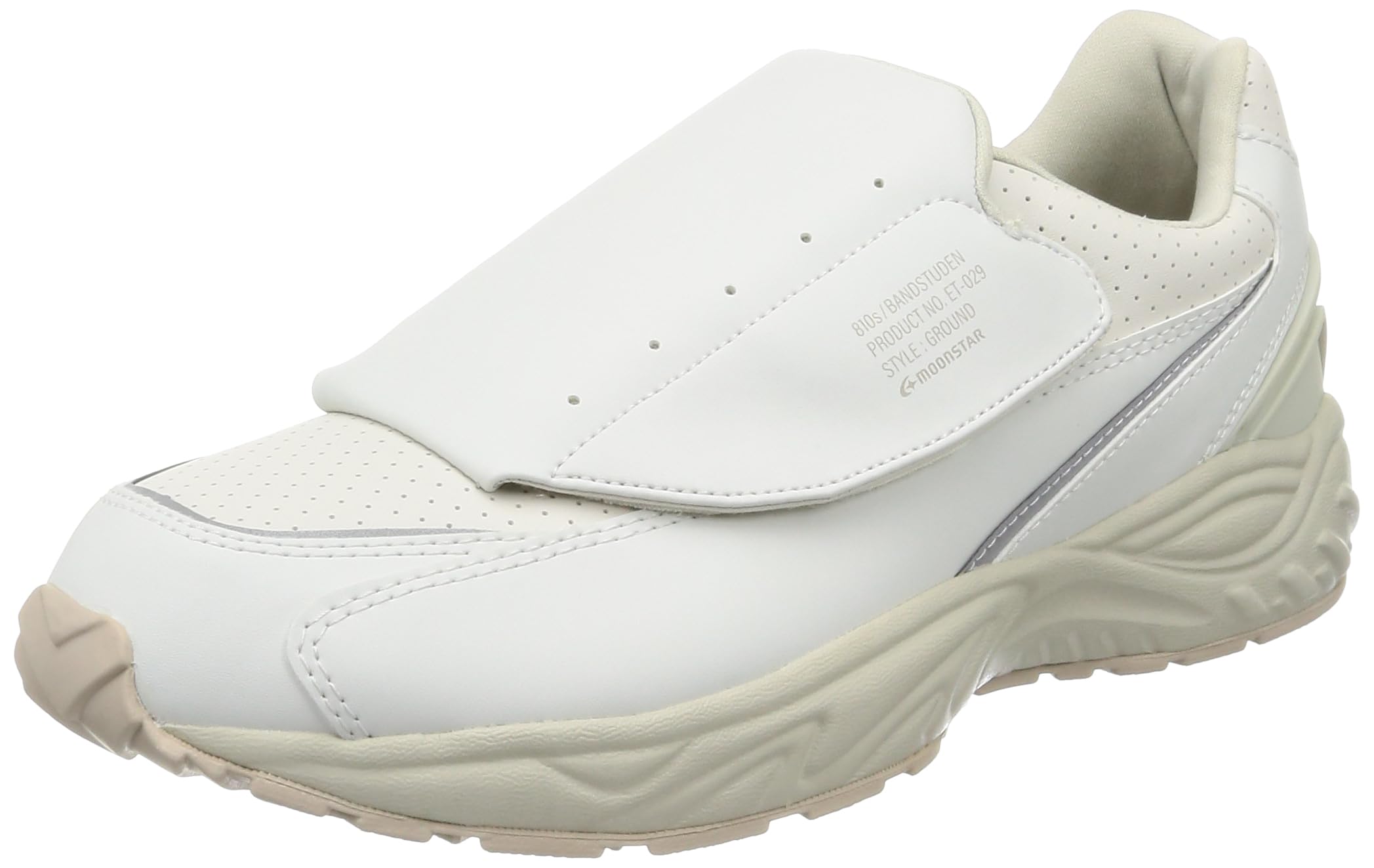 

Moonstar Eight Tenth BANDSTUDEN Size 3E Sneakers, Ecru, 22.5 cm,