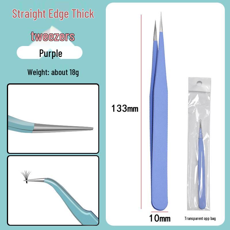 Colorful Stainless Steel Curved Tweezers for False Eyelashes and Planner Clips