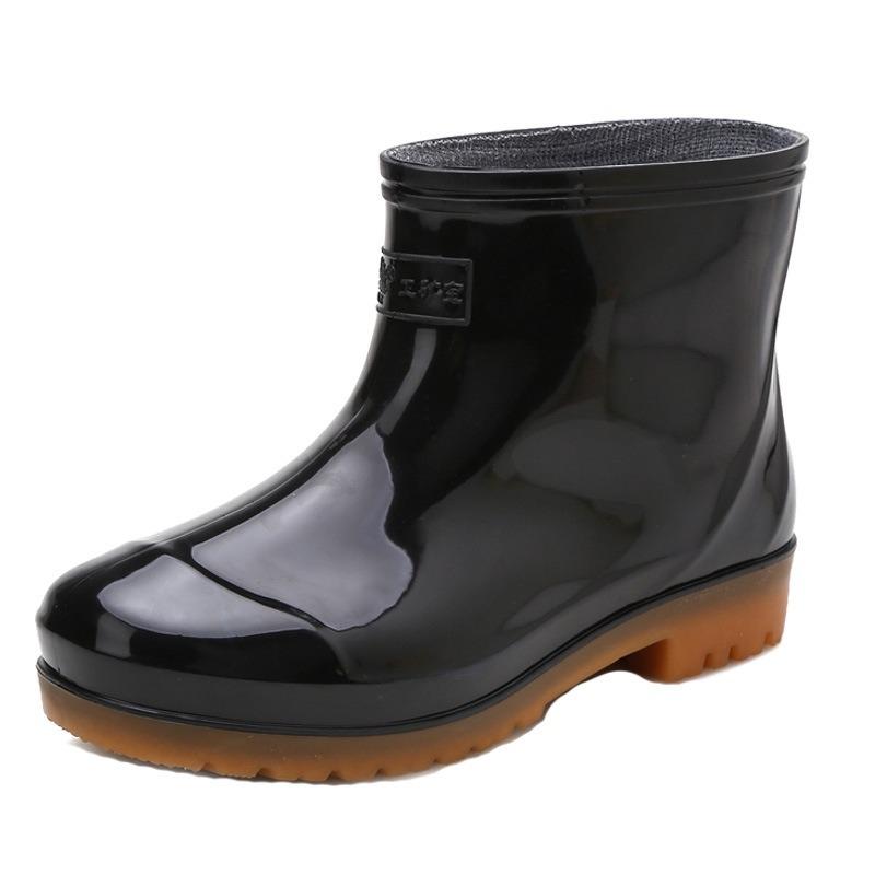 Wear-resistant Non-slip Rain Shoes Men's Beef Tendon Soles Low-top Rain Boots Water Boots Men's Short Overshoes Waterproof Work Winter