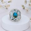 Turquoise & Blue Topaz Ring: 925 Sterling Silver Gemstone Statement