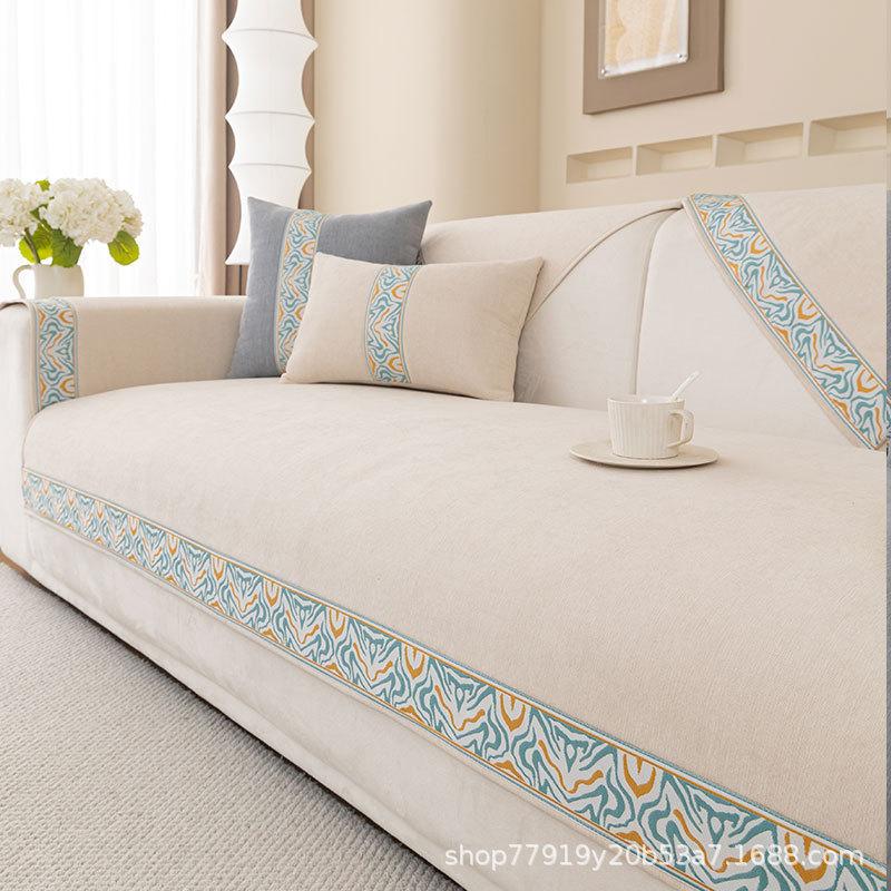 Four Season Universal Chenille Sofa Cushion Anti Slip Jacquard Widening Edge Wrapping Sofa Towel Decoration Liv Room Sofa Cover