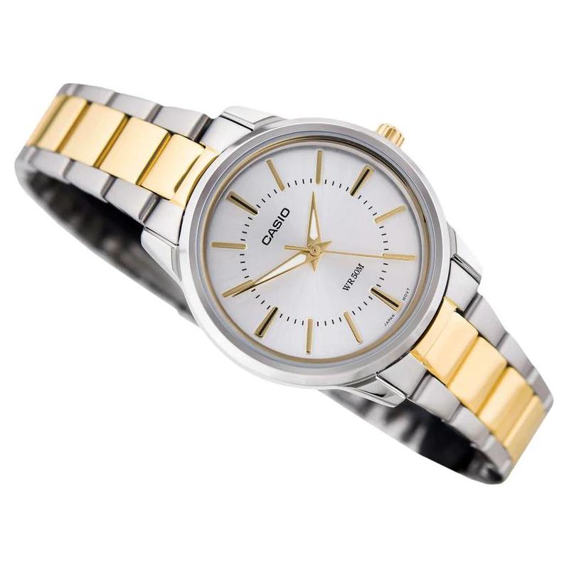 Casio 50 Meters Waterproof for Men and Women, Gold, Stainless Steel Strap, Quartz Movement, Stainless Steel Strap, Japanese and Korean LTP-1303SG-7AV