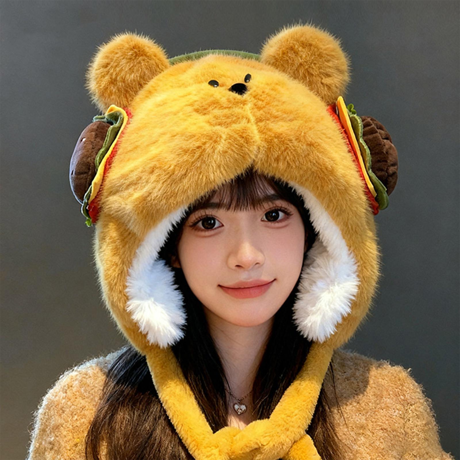 

Ladies Cute Thickened Fleece Hat Pullover Fisherman Hat One Size