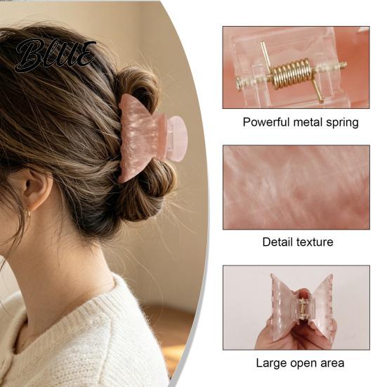 Broken Hair Grip Clip Shark Claw for Women Non-Slip Acrylic with Fine Teeth Matte Compact Shell Texture Back Head Half-Tied And Bangs Accessory