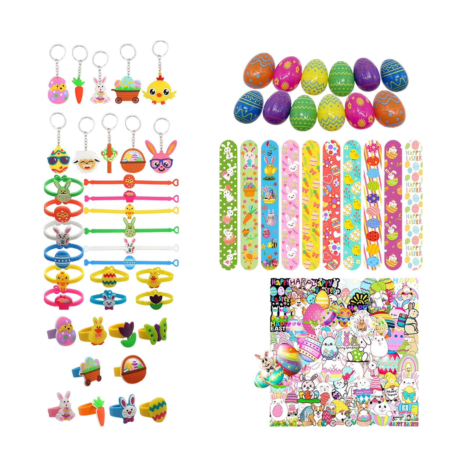 Easter Outfit, Soft Rubber Ring, Keychain, Building , Sticker, Slap Ring, Easter Egg Set