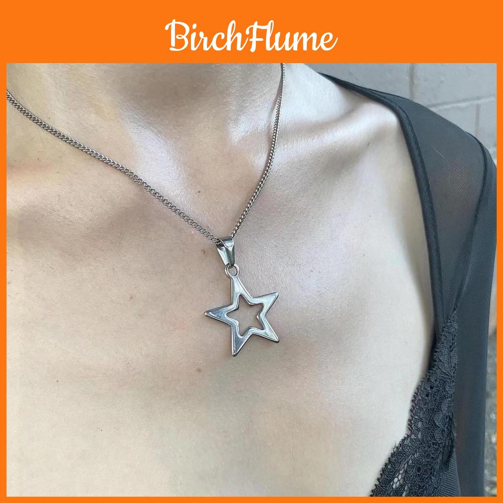 No Brand Starshaped Necklace With Titanium Steel Chain For Casual Daily Wear