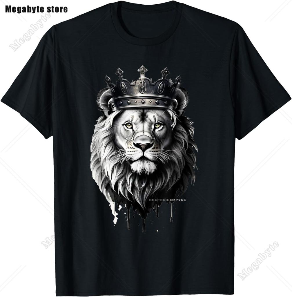 Jesus Lion of Judah Christian Gift for Unisex Women TShirt Vintage T Shirt Animal Tops Casual Fashion Christian T Shirt Oversized