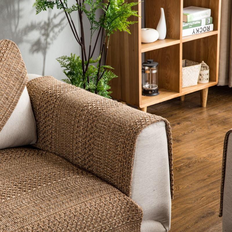 Gruby Bawełniany Pokrowiec na Poduszkę Sofy Uniwersalny na Wszystkie Pory Roku Antypoślizgowy Odporny na Zabrudzenia Ekskluzywny Ochraniacz na Podkładkę Sofy Pokrowiec na Sofę