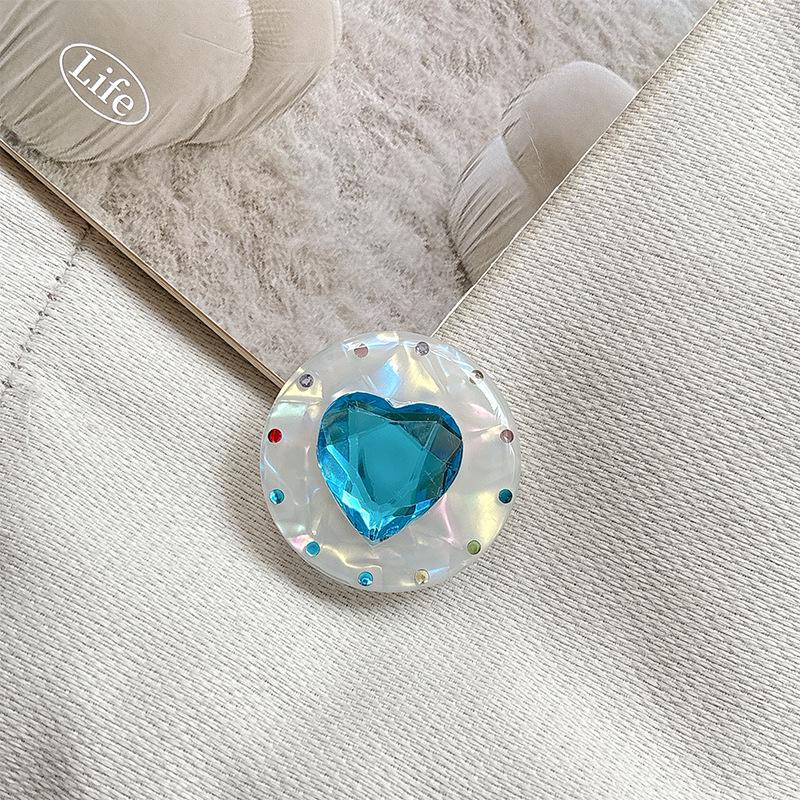 Colorful Rhinestone Gem Phone Holder: Korean Style Finger Ring for Girly Gifts