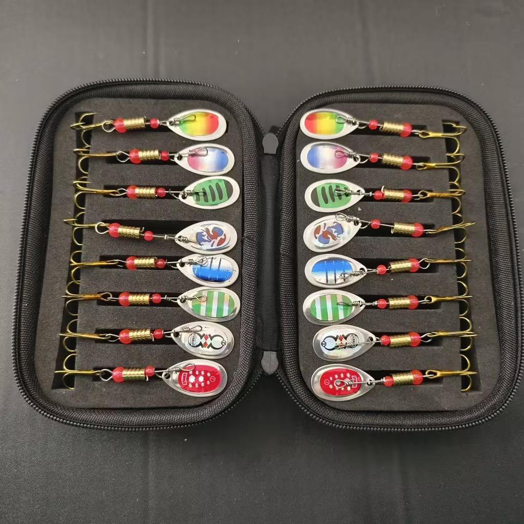 Jig Spinner Bait Kit With Tackle Box 3g Rotating Spinner For Pike Salmon Sea Fishing Wobbler Trolling Hard Surface Topwater Lure