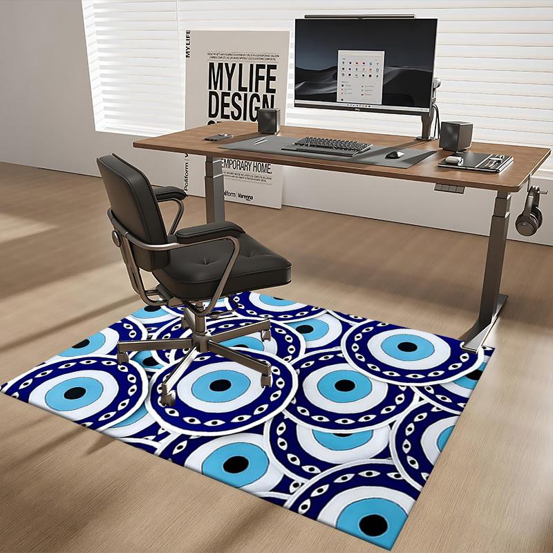 1pc Evil Eye Design Chair Mat - Anime Cartoon Pattern, Non-Slip Carpet for Office Chairs, Suitable for Home Decor, Living Room, Bedroom, Game Room, Fe