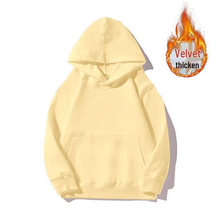 Kinder Kapuzenpullover Unifarben Rundhals - Sweatshirt aus gekämmter Baumwolle mit individuellem Logo