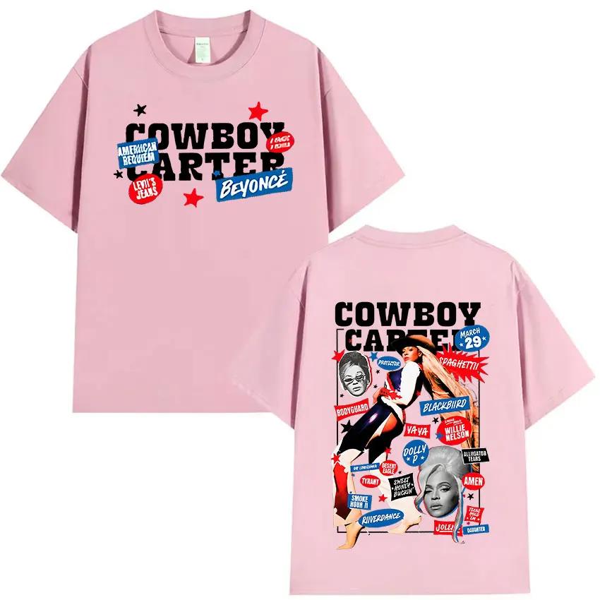 Beyonce Cowboy Carter Album 2025 Graphic T-Shirt Men Women Hip Hop Aesthetic Clothing T Shirt Summer Retro Oversized Cotton Tees