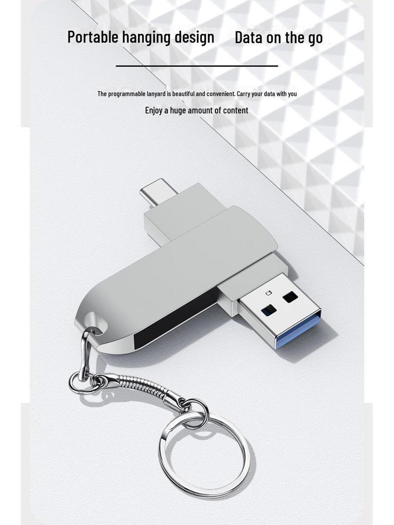 Dual-Use Type-C USB Flash Drive  for Computers and Mobile Phones. Compatible with 3.1 Business, Cars