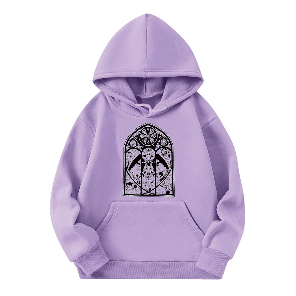 Barne Mote Lett Langermet Genser Med Lommer Trykk Hettegenser