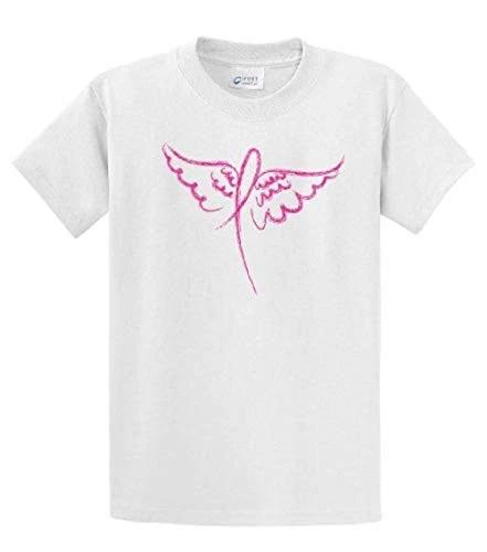 

Cancer Awareness Tee Shirt Ribbon Angel Wings White S