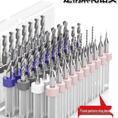 NYÁK Volfrámacél Mikro Csavarfúró Készlet, 0.2-3.0mm, Rögzített Szár