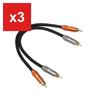 Fosi Audio 2RCA to 2RCA Stereo Audio Cable, 0.3m, Gold-Plated