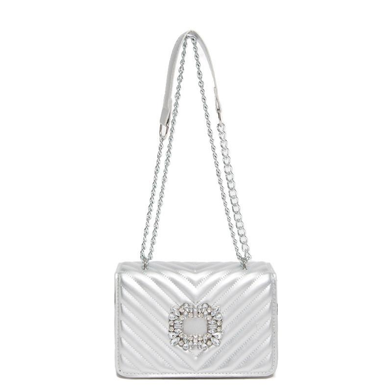 Elegant Pu Leather 2024 Spring Summer Lady's Small Handbag With Chic Quilted Texture